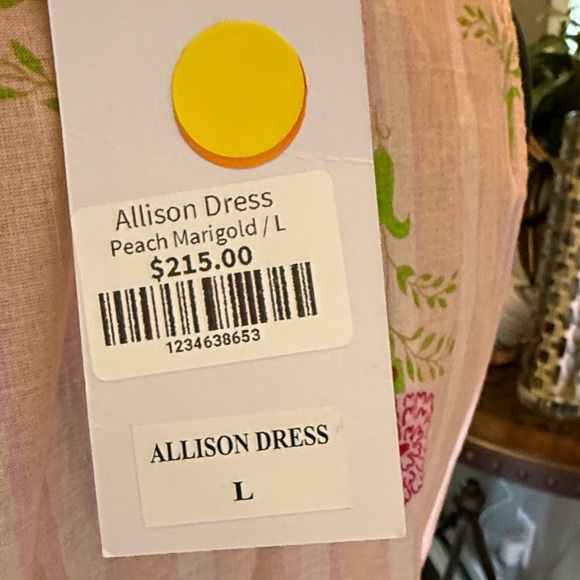 Allison Dress Elegant Peach Marigold Women's Dress Large - Picture 7 of 7